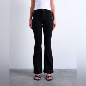 Topshop Moto Jamie Flare Jeans in Charcoal, W25